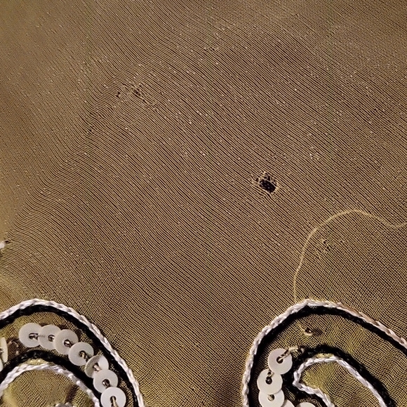 Boho maxi wrap skirt beaded and embroidered silk yellow and pink - Picture 7 of 10